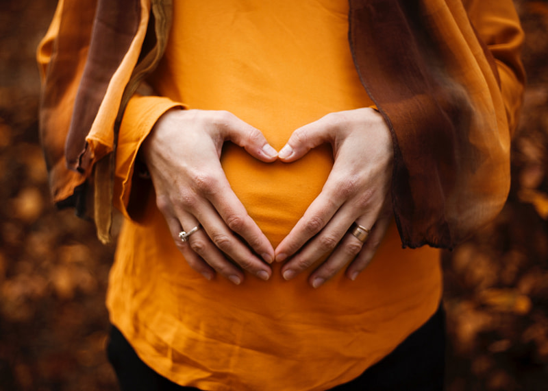 Zwanger vrouw en hart
